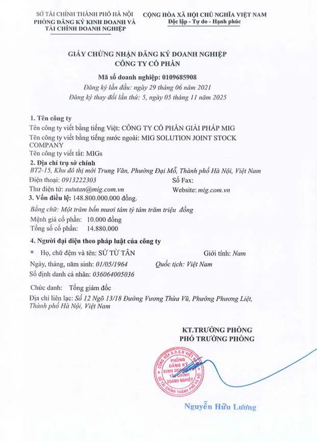 Giấy chứng nhận đăng ký doanh nghiệp