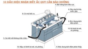 bình ắc quy xe bị chai pin